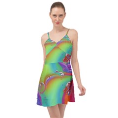 Modern Abstract Liquid Art Pattern Summer Time Chiffon Dress by GardenOfOphir