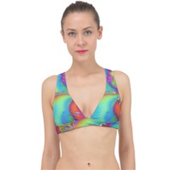 Modern Abstract Liquid Art Pattern Classic Banded Bikini Top by GardenOfOphir