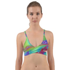 Modern Abstract Liquid Art Pattern Wrap Around Bikini Top by GardenOfOphir