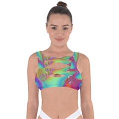 Modern Abstract Liquid Art Pattern Bandaged Up Bikini Top by GardenOfOphir