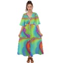 Modern Abstract Liquid Art Pattern Kimono Sleeve Boho Dress View1