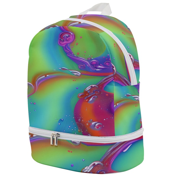 Modern Abstract Liquid Art Pattern Zip Bottom Backpack