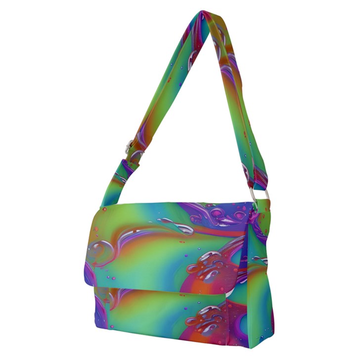 Modern Abstract Liquid Art Pattern Full Print Messenger Bag (M)