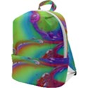 Modern Abstract Liquid Art Pattern Zip Up Backpack View1