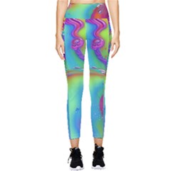 Modern Abstract Liquid Art Pattern Pocket Leggings  by GardenOfOphir