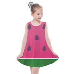 Watermelon Fruit Summer Red Fresh Food Healthy Kids  Summer Dress by Wegoenart