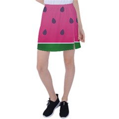 Watermelon Fruit Summer Red Fresh Food Healthy Tennis Skirt by Wegoenart