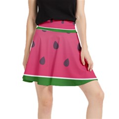 Watermelon Fruit Summer Red Fresh Food Healthy Waistband Skirt by Wegoenart