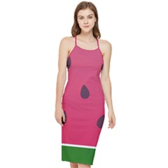 Watermelon Fruit Summer Red Fresh Food Healthy Bodycon Cross Back Summer Dress by Wegoenart