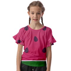 Watermelon Fruit Summer Red Fresh Food Healthy Kids  Cut Out Flutter Sleeves by Wegoenart