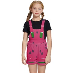 Watermelon Fruit Summer Red Fresh Food Healthy Kids  Short Overalls by Wegoenart