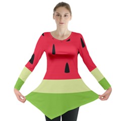 Watermelon Fruit Food Healthy Vitamins Nutrition Long Sleeve Tunic  by Wegoenart