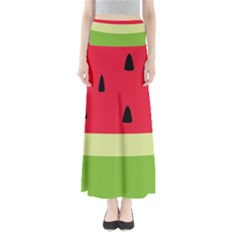 Watermelon Fruit Food Healthy Vitamins Nutrition Full Length Maxi Skirt by Wegoenart