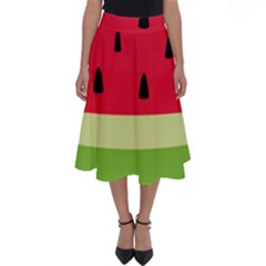 Watermelon Fruit Food Healthy Vitamins Nutrition Perfect Length Midi Skirt by Wegoenart