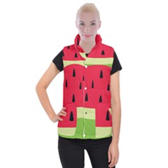 Watermelon Fruit Food Healthy Vitamins Nutrition Women s Button Up Vest by Wegoenart