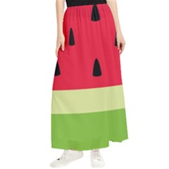 Watermelon Fruit Food Healthy Vitamins Nutrition Maxi Chiffon Skirt by Wegoenart