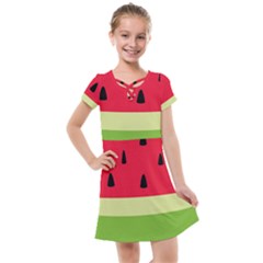 Watermelon Fruit Food Healthy Vitamins Nutrition Kids  Cross Web Dress by Wegoenart