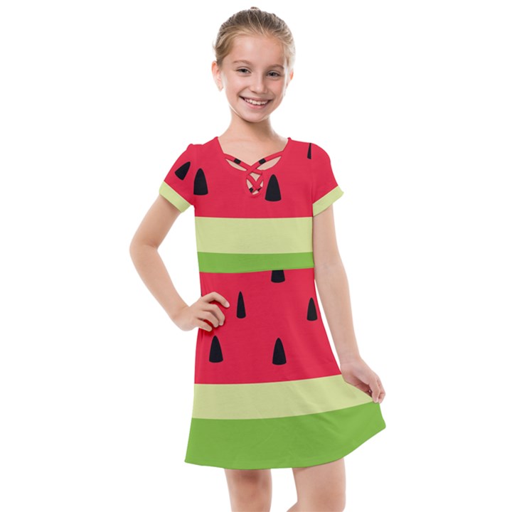 Watermelon Fruit Food Healthy Vitamins Nutrition Kids  Cross Web Dress