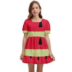 Watermelon Fruit Food Healthy Vitamins Nutrition Kids  Short Sleeve Dolly Dress by Wegoenart