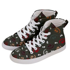 Art Halloween Pattern Creepy Design Digital Papers Men s Hi-top Skate Sneakers by Wegoenart