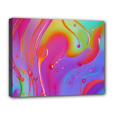 Beautiful Fluid Shapes In A Flowing Background Canvas 14  X 11  (stretched) by GardenOfOphir