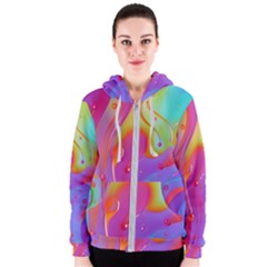 Beautiful Fluid Shapes In A Flowing Background Women s Zipper Hoodie by GardenOfOphir