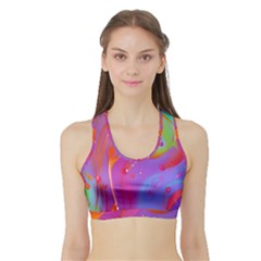 Beautiful Fluid Shapes In A Flowing Background Sports Bra With Border by GardenOfOphir