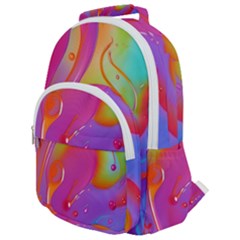 Beautiful Fluid Shapes In A Flowing Background Rounded Multi Pocket Backpack by GardenOfOphir