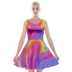 Beautiful Fluid Shapes In A Flowing Background Velvet Skater Dress by GardenOfOphir