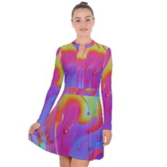 Beautiful Fluid Shapes In A Flowing Background Long Sleeve Panel Dress by GardenOfOphir