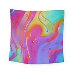 Beautiful Fluid Shapes In A Flowing Background Square Tapestry (small) by GardenOfOphir