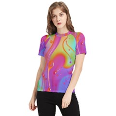 Beautiful Fluid Shapes In A Flowing Background Women s Short Sleeve Rash Guard by GardenOfOphir