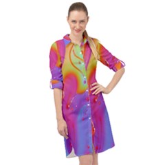 Beautiful Fluid Shapes In A Flowing Background Long Sleeve Mini Shirt Dress by GardenOfOphir