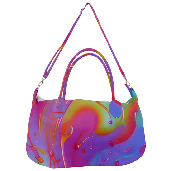 Beautiful Fluid Shapes In A Flowing Background Removal Strap Handbag