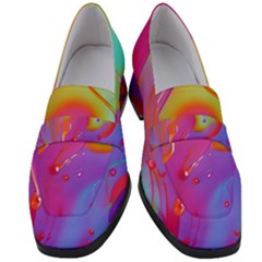 Beautiful Fluid Shapes In A Flowing Background Women s Chunky Heel Loafers by GardenOfOphir