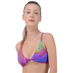 Beautiful Fluid Shapes In A Flowing Background Knot Up Bikini Top by GardenOfOphir