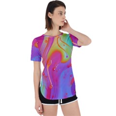 Beautiful Fluid Shapes In A Flowing Background Perpetual Short Sleeve T-shirt by GardenOfOphir