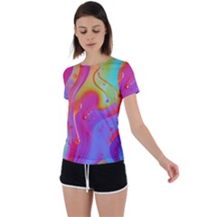 Beautiful Fluid Shapes In A Flowing Background Back Circle Cutout Sports Tee by GardenOfOphir