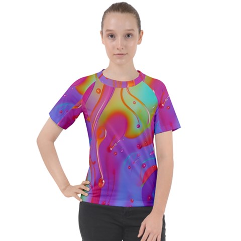 Beautiful Fluid Shapes In A Flowing Background Women s Sport Raglan Tee by GardenOfOphir