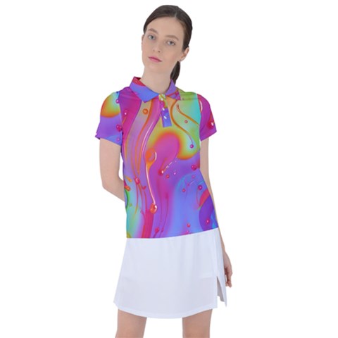 Beautiful Fluid Shapes In A Flowing Background Women s Polo Tee by GardenOfOphir