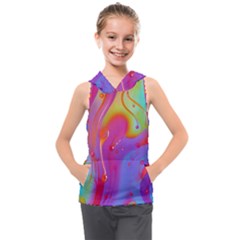 Beautiful Fluid Shapes In A Flowing Background Kids  Sleeveless Hoodie by GardenOfOphir