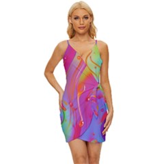 Beautiful Fluid Shapes In A Flowing Background Wrap Tie Front Dress by GardenOfOphir