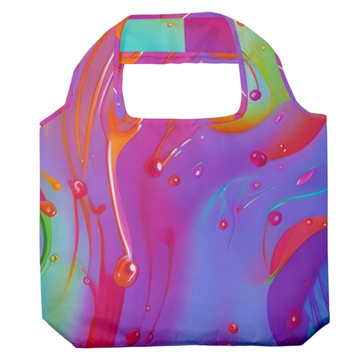 Beautiful Fluid Shapes In A Flowing Background Premium Foldable Grocery Recycle Bag