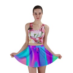 Colorful Abstract Fluid Art Pattern Mini Skirt by GardenOfOphir