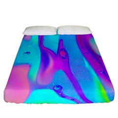 Colorful Abstract Fluid Art Pattern Fitted Sheet (california King Size) by GardenOfOphir