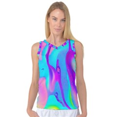 Colorful Abstract Fluid Art Pattern Women s Basketball Tank Top by GardenOfOphir