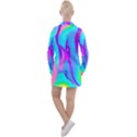 Colorful Abstract Fluid Art Pattern Women s Long Sleeve Casual Dress View2