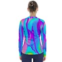 Colorful Abstract Fluid Art Pattern V-Neck Long Sleeve Top View2