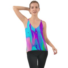 Colorful Abstract Fluid Art Pattern Chiffon Cami by GardenOfOphir