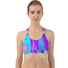 Colorful Abstract Fluid Art Pattern Back Web Sports Bra by GardenOfOphir